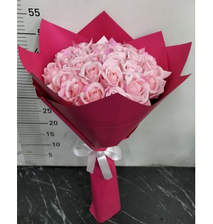 Pembe Yapay Sabun Gülleri Buketi